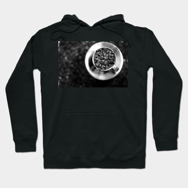 Coffee beans with black and white Hoodie by ikshvaku